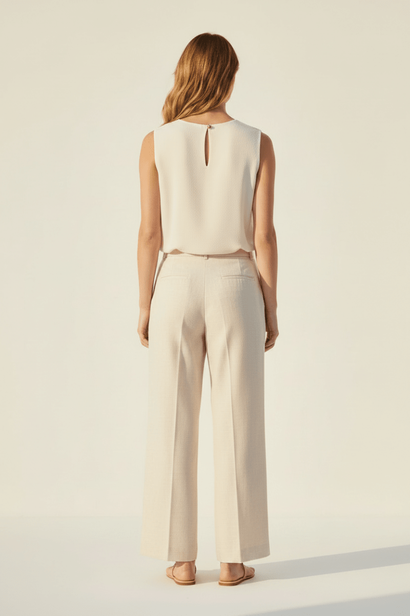 YAYA Woven balloon top CLOUD CREME WHITE