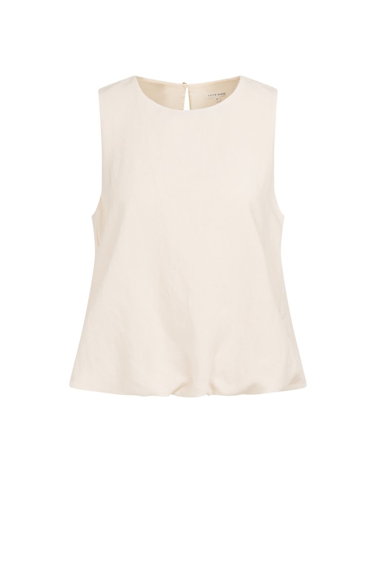 YAYA Woven balloon top CLOUD CREME WHITE