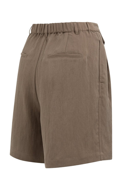 YAYA Woven longer length bermuda shorts WASHED BROWN