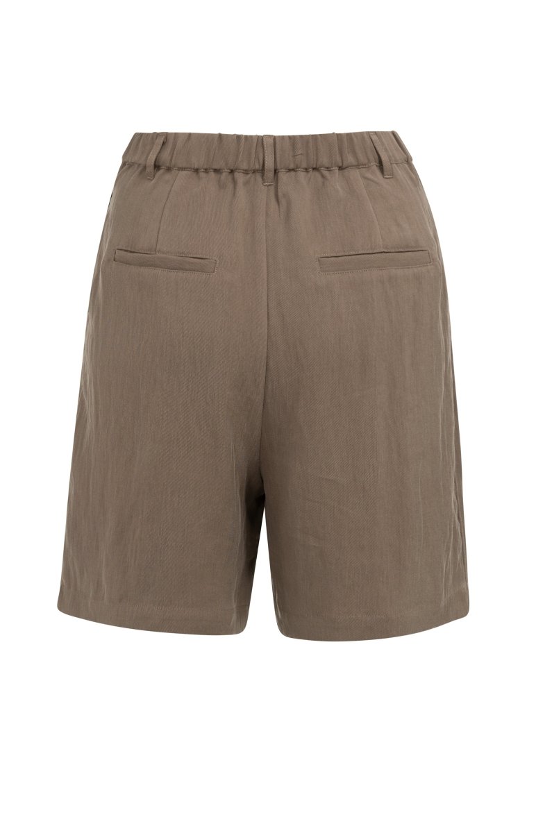 YAYA Woven longer length bermuda shorts WASHED BROWN