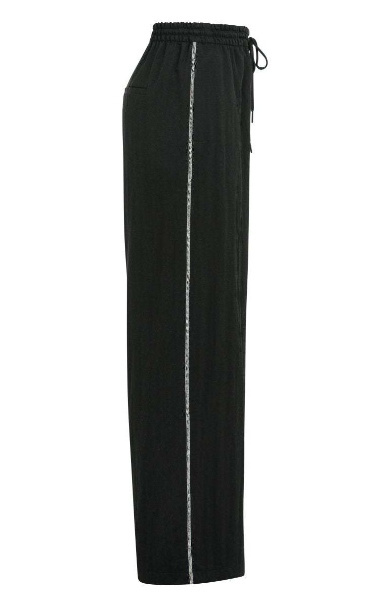 YAYA Woven wide leg trousers - L32 BLACK
